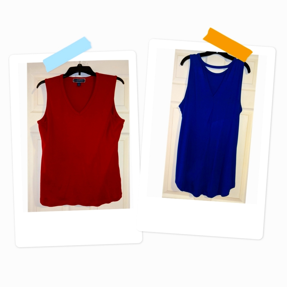 Two Tanks! Red & Blue Sz. L